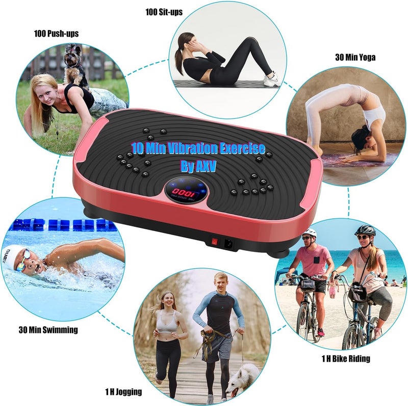 AXV Vibration Plate Exercise Machine Whole Body Workout Vibrate Fitness Platform Lymphatic Drainage Machine for Weight Loss Shaping Toning Wellness Home Gyms Workout - Image 2